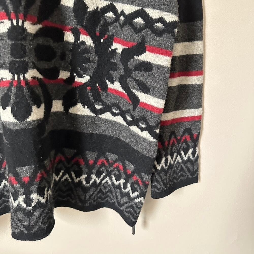 Frost Vintage Lambswool Sweater Quarter Zip Hooded Pullover Fair Isle Mens MED - Picture 4 of 10